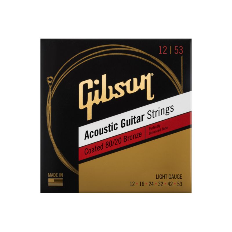 Набор струн GIBSON SAG-CBRW12 COATED 80/20 BRONZE ACOUSTIC GUITAR STRINGS LIGHT